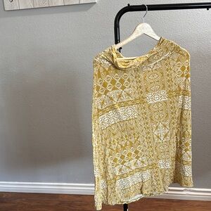 Bobeau Gold Maxi Skirt Relaxed Fit